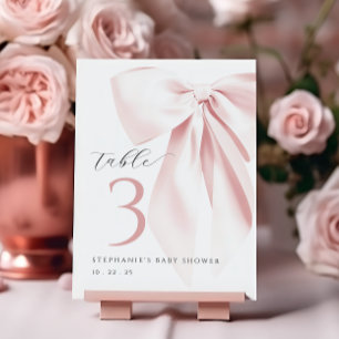 Rosa Schleifen-Baby-Party Tischnummer