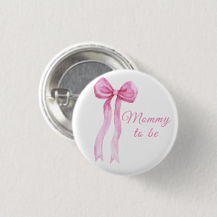 Rosa Schleifen-Baby-Party - werdende Mutter Button