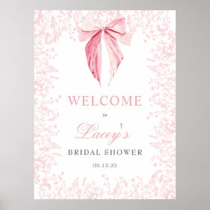 rosa Schleifen-Baby-Shower-Einladung Poster