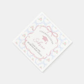 Rosa Schleifen Blumen Abschlusstücher Serviette (Ecke)