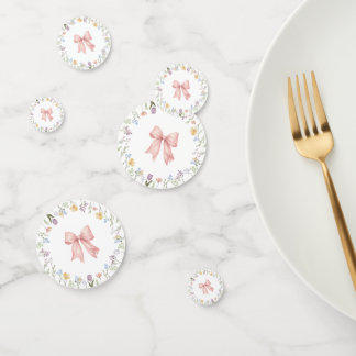 Rosa Schleifen-Blumen-Aquarell-Baby-Party Konfetti