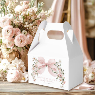 Rosa Schleifen-Blumen-Mädchen-Baby-Party Geschenkschachtel