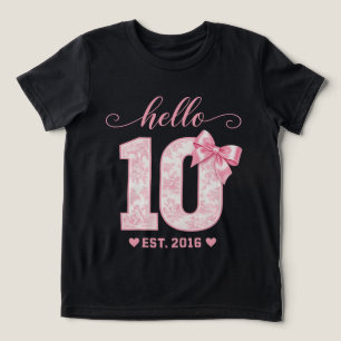 Rosa Schleifen Blumen N Zehn Party   Hallo 10. Geb Tri-Blend Shirt