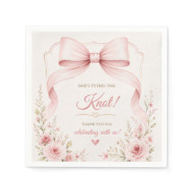 Rosa Schleifen-Brautabschieds-Partyserviette