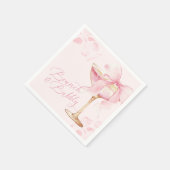 Rosa Schleifen-Brunch und Sprudel Serviette (Ecke)