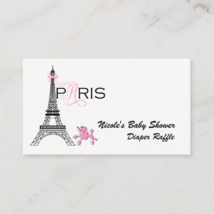 Rosa Schleifen Eiffelturm Paris Frankreich Windelr Begleitkarte