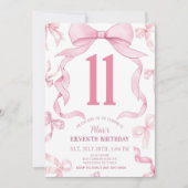 Rosa Schleifen Geburtstagseinladung, Einladung zum (Vorderseite)