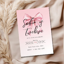 🎀 Rosa Schleifen Geburtstagsfeier Einladungskarte Einladung