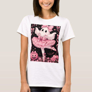 Rosa Schleifen-Geister-Ballerina Coquette Hallowee T-Shirt