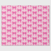 Rosa Schleifen Geschenkpapier (Flach)