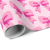 Rosa Schleifen Geschenkpapier (Rolleneckpunkt)