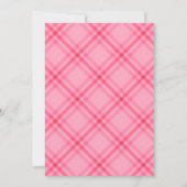 Rosa Schleifen-Gingham Save The Date (Rückseite)