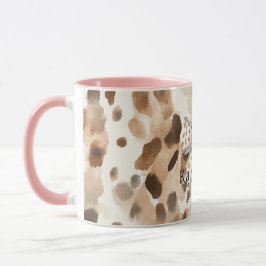 Rosa Schleifen Herz Leopard Tasse