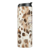 Rosa Schleifen Herz Leopard Thermosbecher (Nach links gedreht)