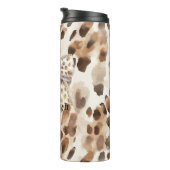 Rosa Schleifen Herz Leopard Thermosbecher (Nach rechts gedreht)