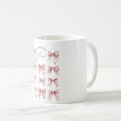 Rosa Schleifen Kaffeetasse (VorderseiteRechts)