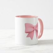 Rosa Schleifen-Kaffeetasse 🎀 Tasse (VorderseiteRechts)