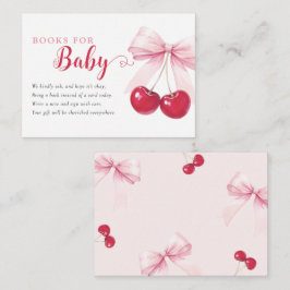 Rosa Schleifen-Kirschbücher für Baby-Karte Begleitkarte