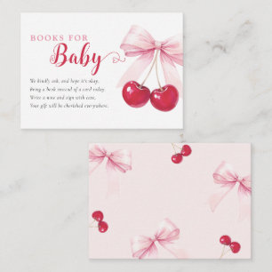Rosa Schleifen-Kirschbücher für Baby-Karte Begleitkarte