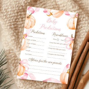 Rosa Schleifen-Kürbis-Baby-Shower-Baby-Vorhersage-