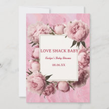 Rosa Schleifen Love Shack Baby Shower Einladung –