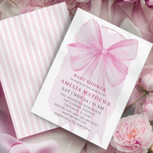 Rosa Schleifen Mädchen Baby Shower