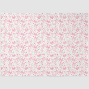 Rosa Schleifen mit rosa und grünen Punkten Seidenpapier