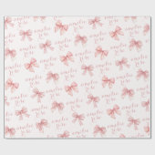 Rosa Schleifen-Name Geschenkpapier (Flach)