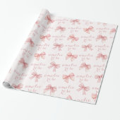 Rosa Schleifen-Name Geschenkpapier (Ungerollt)