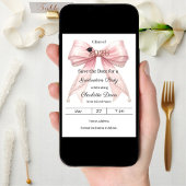 Rosa Schleifen-Perlen-Foto-Bogen Abschlussfeier Save The Date