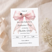 Rosa Schleifen-Perlen-Foto-Bogen Abschlussfeier Save The Date