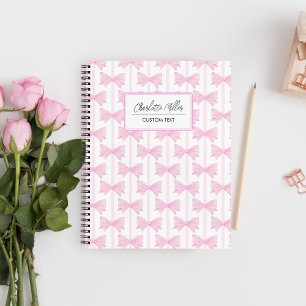 Rosa Schleifen Preppy Coquette Spiral Notizblock