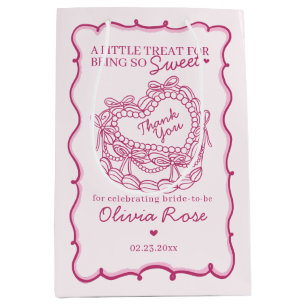 Rosa Schleifen Retro Herz Coquette Torte Brautpart Mittlere Geschenktüte