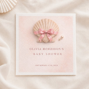 Rosa Schleifen-Schalen-Mädchen-Baby-Party Serviette