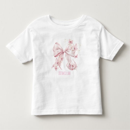 Rosa Schleifen Schmetterlinge Kleinkind T-shirt (Vorderseite)