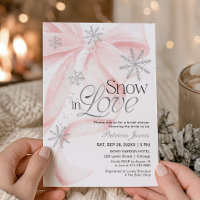 Rosa Schleifen-Schnee-in-Liebe-Winter-Braut-Party-
