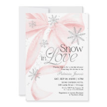 Rosa Schleifen-Schnee-in-Liebe-Winter-Braut-Party-