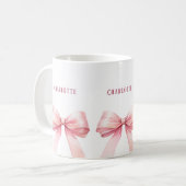 Rosa Schleifen Skriptname Kaffeetasse (Vorderseite Links)