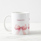 Rosa Schleifen Skriptname Kaffeetasse (Links)
