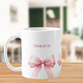 Rosa Schleifen Skriptname Kaffeetasse