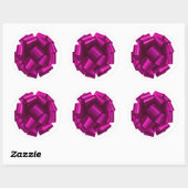 Rosa Schleifen-Sticker Runder Aufkleber (Blatt)