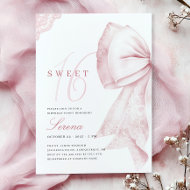 Rosa Schleifen-Sweet-16-Geburtstag Einladung