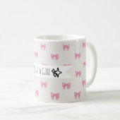 Rosa Schleifen-Tasse Kaffeetasse (VorderseiteRechts)