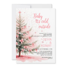 Rosa Schleifen und Weihnachtsbaum-Baby-Party