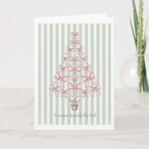 Rosa Schleifen-Weihnachtsbaum Sagegrün Karte