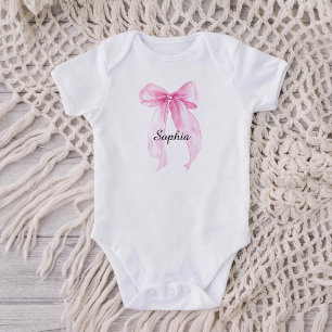 Rosa Schleifenband Baby Strampler