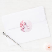 Rosa Schleifenband Danke Runder Aufkleber (Umschlag)
