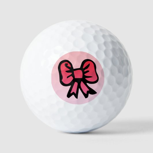 Rosa Schleifendesign Golfball (Vorderseite)