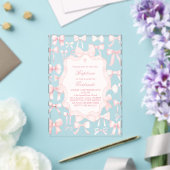 rosa Schleifendesign Tauf Einladung (In Situ (Hochzeit))