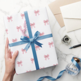 Rosa Schleifenmuster Geburtstagsfeier Hüte Geschenkpapier